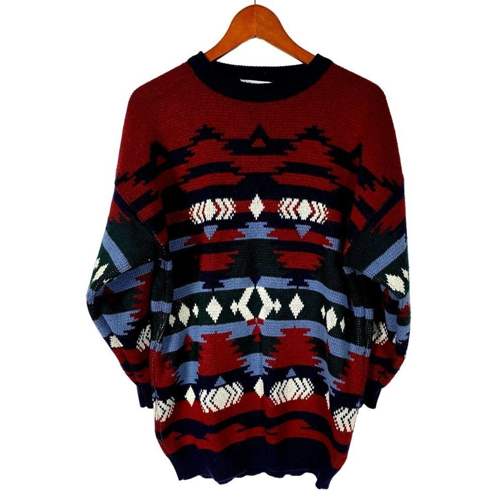 Main Frame Womens 100% Acrylic Oversized Christmas Chunky Sweater‎ Size Medium
